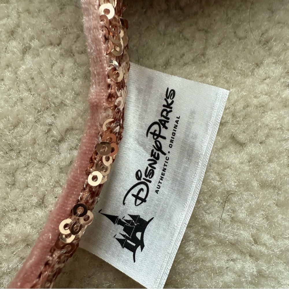 NWT Disney Rose Gold Sequin Minnie Mouse Ears Headband - Picture 3 of 6
